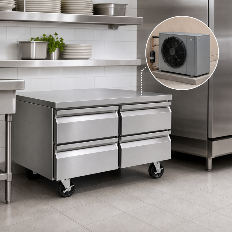 Product image #3 for Southbend Platinum Series 60-Inch Low-Height Remote Refrigerated Base with 4 Drawers, Stainless Steel