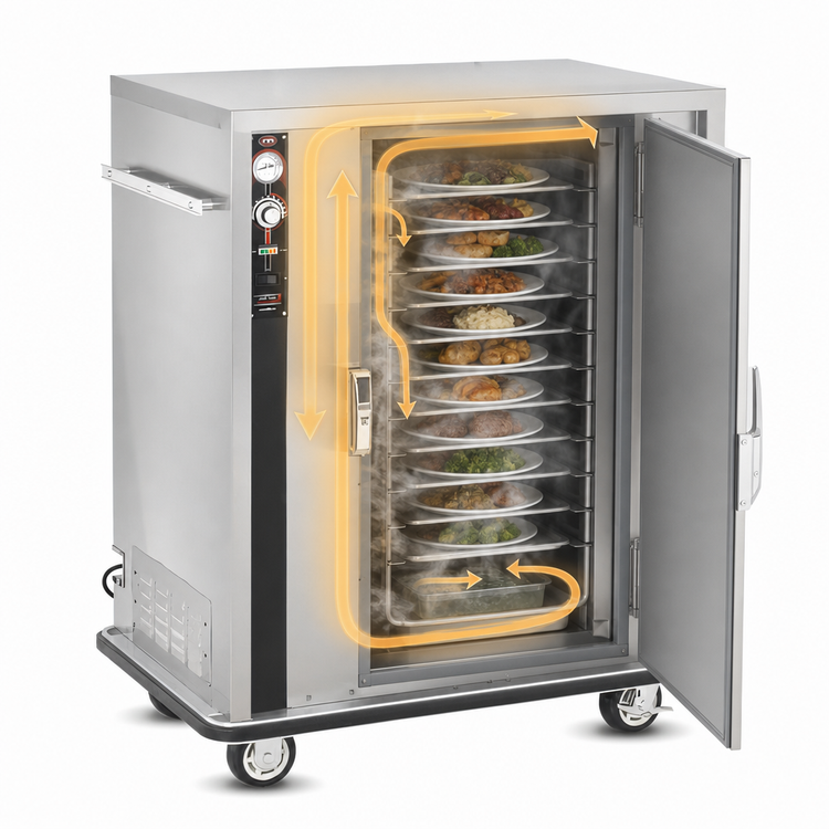 Product image #4 for FWE P-Series P-72 Mobile Heated Banquet Holding Cabinet, 72 Covered Plate Capacity