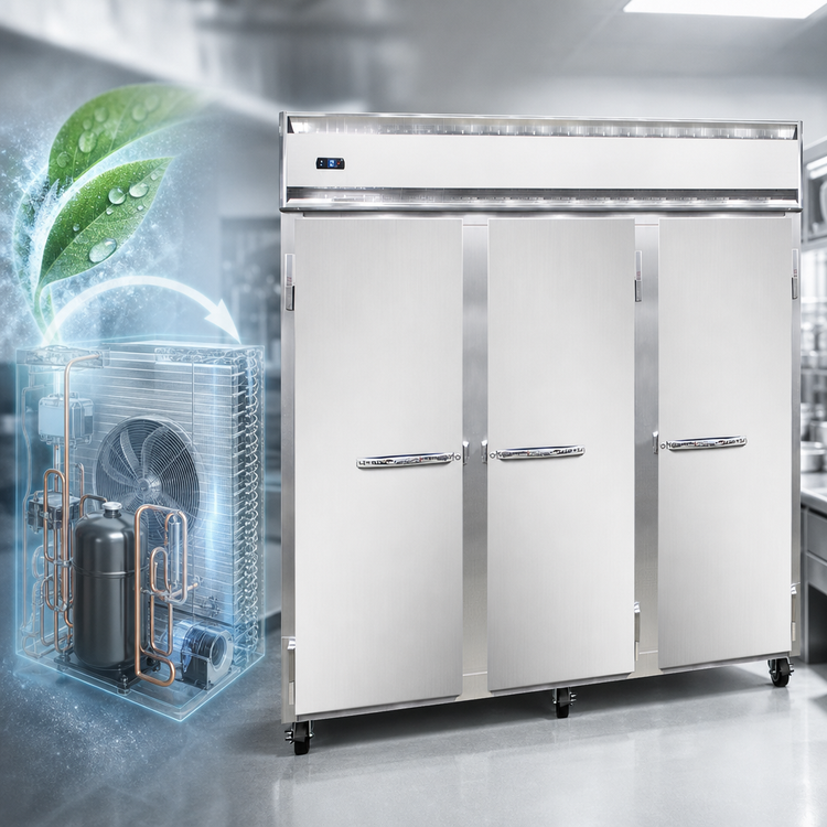 Product image #3 for Continental Refrigerator 3FSNSA Three-Section Shallow Depth Reach-in Commercial Freezer with Solid Doors