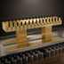 Thumbnail image #3 for Glastender DT-32-PBR Double-Sided Countertop Draft Dispensing Tower with 32 Polished Brass Faucets