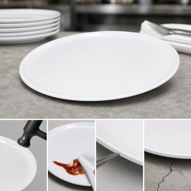 Product image #3 for Stadia® White 10-1/2 Inch Round Narrow Rim Melamine Dinner Plate