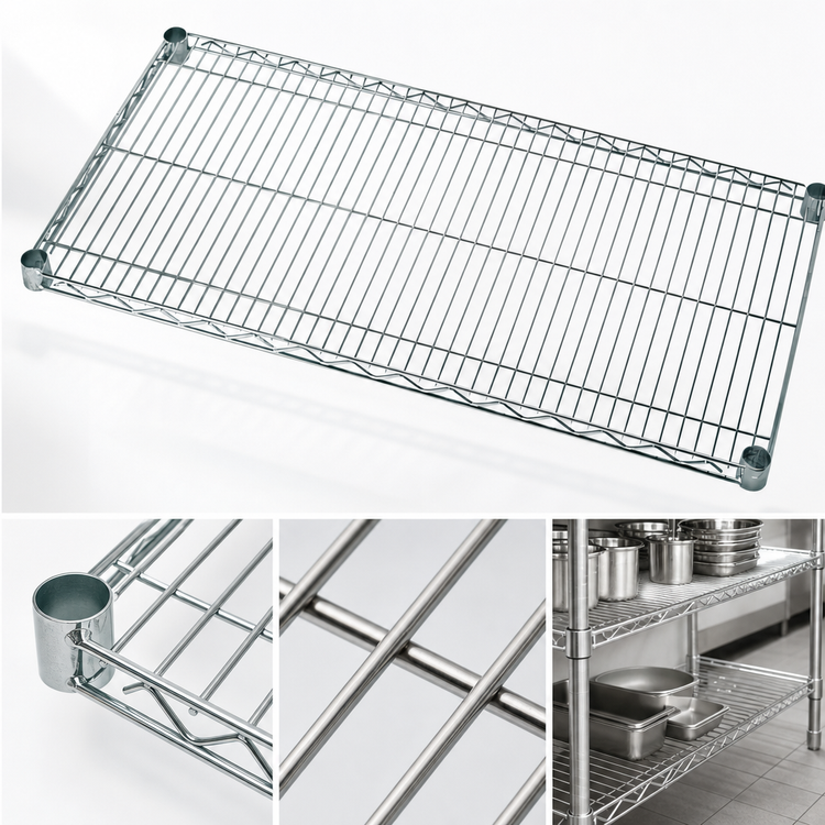 Product image #3 for Quantum 42" x 30" 304 Stainless Steel Wire Shelf, 600-800 lb. Capacity