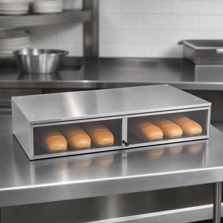 Product image #3 for Nemco 8036-SBB Stainless Steel Bun Box with Polycarbonate Hinged Doors