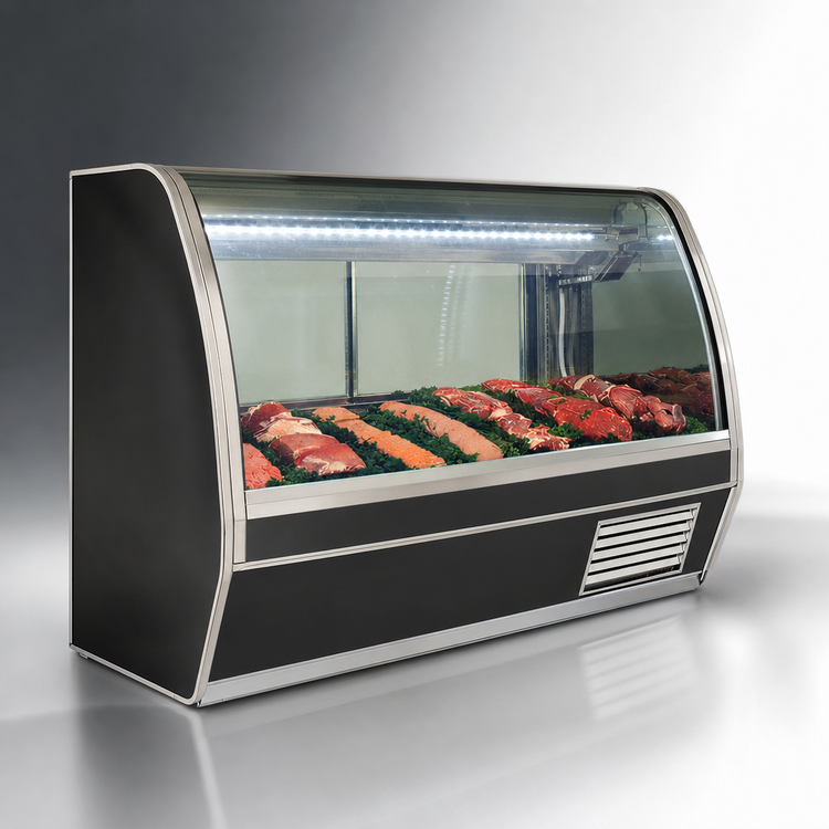 Product image #3 for Howard-McCray 32E Series 50-Inch Curved Glass Self-Contained Red Meat Service Case with LED Lighting