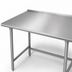 Thumbnail image #3 for Advance Tabco 48 Inch x 36 Inch 16 Gauge 304 Stainless Steel Top Open Base Work Table with 1-1/2 Inch Rear Up-Turn and Galvanized Legs