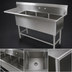 Thumbnail image #3 for John Boos Pro-Bowl 3-Compartment Sink with 30-Inch Left Drainboard, 16 Gauge 300 Series Stainless Steel, 82-3/16 x 25-1/2 x 44-1/16 Inches
