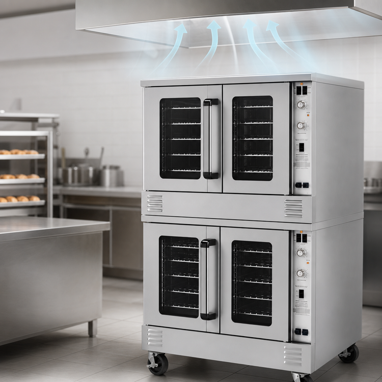 Product image #3 for Southbend Platinum Double-Deck Bakery-Depth Electric Convection Oven with Standard Controls, Independent Doors and Ventless Design