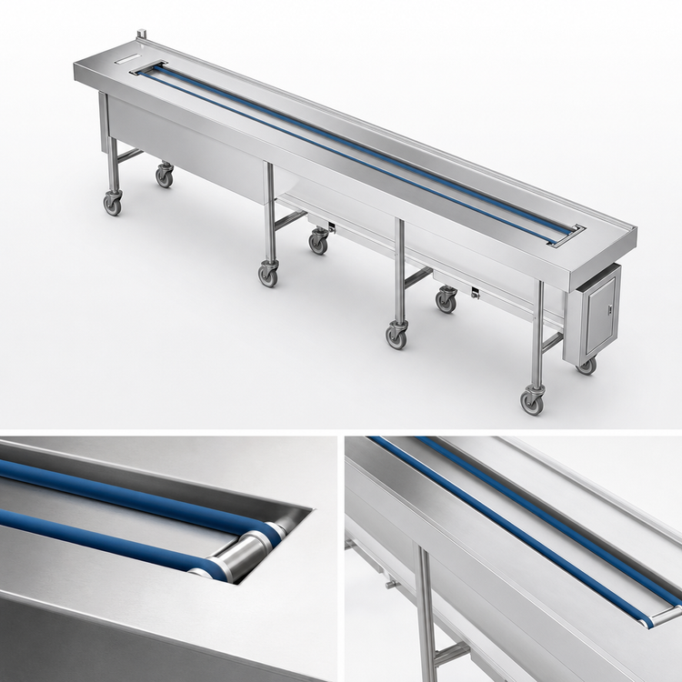 Product image #3 for Dinex DXIESB8 8 ft. Band Belt Tray Make-Up Conveyor