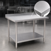 Thumbnail image #3 for 72-Inch x 18-Inch Heavy-Duty Stainless Steel Work Table with 2-Inch Backsplash and Undershelf
