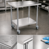 Thumbnail image #3 for KoolMore Stainless Steel Work Table with Undershelf and Locking Casters, 30 x 24 x 34 Inches