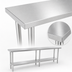 Thumbnail image #3 for Sapphire 84 Inch x 18 Inch Stainless Steel Work Table with Undershelf, Beveled Square Edge, 16-Gauge 304 Top