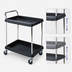 Thumbnail image #3 for Metro Deep Ledge 2-Tier Polymer Bus Cart with Open Base, Black