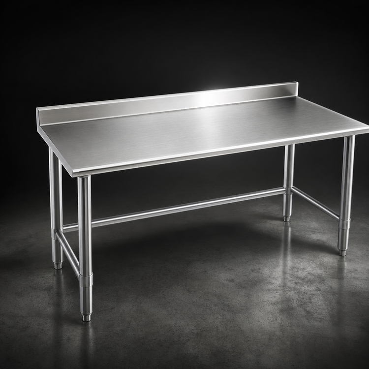 Product image #3 for Spec-Master Series 72-Inch x 30-Inch Stainless Steel Work Table with 4-1/2-Inch Backsplash and Tubular Base