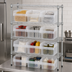 Thumbnail image #3 for Quantum Bin Wire Shelving Center with 4 Shelves and 9 Clear Bins, 36W x 12D x 39H, Chrome Plated