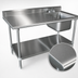 Thumbnail image #3 for Advance Tabco 72 Inch W x 30 Inch D Right-Sink Stainless Steel Work Table With Prep Sink