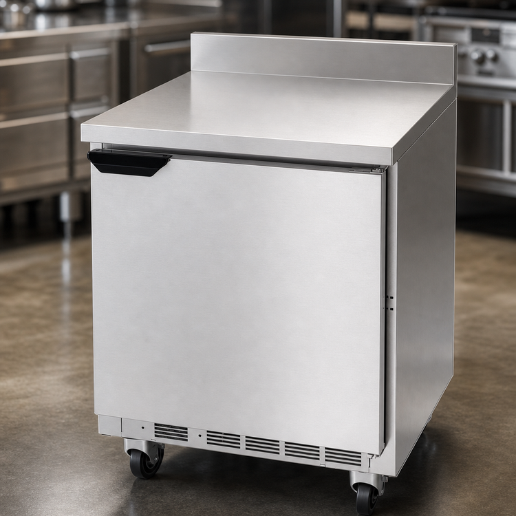 Product image #3 for Beverage-Air 27-Inch One-Section Worktop Freezer with Solid Door and Foamed-In-Place Backsplash