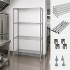 Thumbnail image #3 for Quantum WR74-2172C Stationary Wire Shelving Starter Kit, 72W x 21D x 74H, 4 Shelves, Chrome-Plated