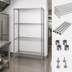 Thumbnail image #3 for Quantum Stationary Wire Shelving Starter Kit, 72W x 21D x 74H, 4 Shelves, Chrome-Plated