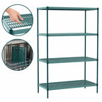 Thumbnail image #3 for Metro Super Erecta Pro PR-184863K3-S-4 4-Shelf Starter Shelving Unit with Polymer Shelf Mats, 18 x 48 x 63 Inch, Green
