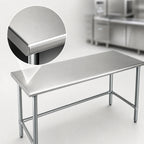 Thumbnail image #3 for Eagle Group Deluxe T2460GTEB 60-Inch x 24-Inch 16-Gauge Stainless Steel Flat-Top Work Table with Galvanized Open Base