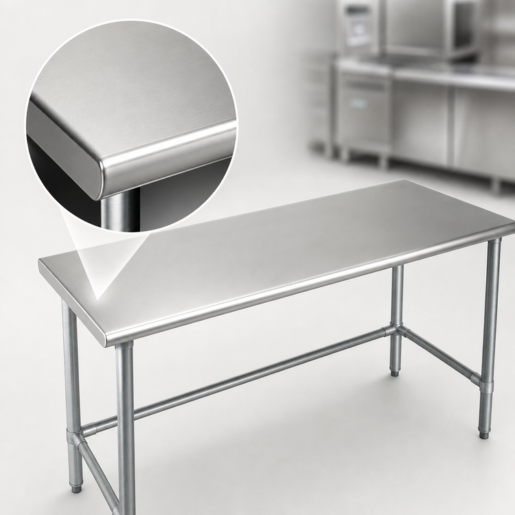 Product image #3 for Eagle Group Deluxe Series 60-Inch x 24-Inch Stainless Steel Flat Top Work Table with Galvanized Base