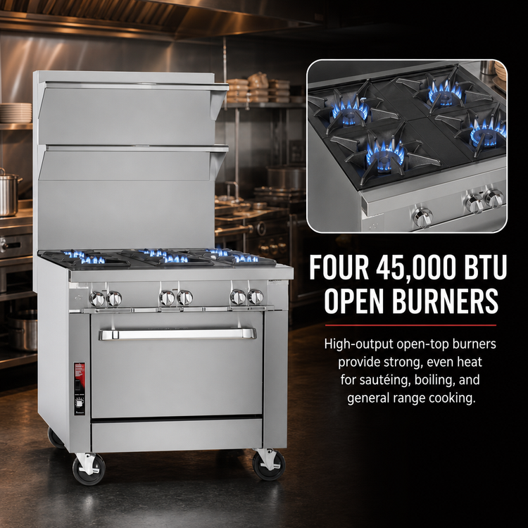 Product image #3 for Southbend Platinum Heavy Duty 36-Inch Gas Sectional Range with 4 Open Burners and Convection Oven Base
