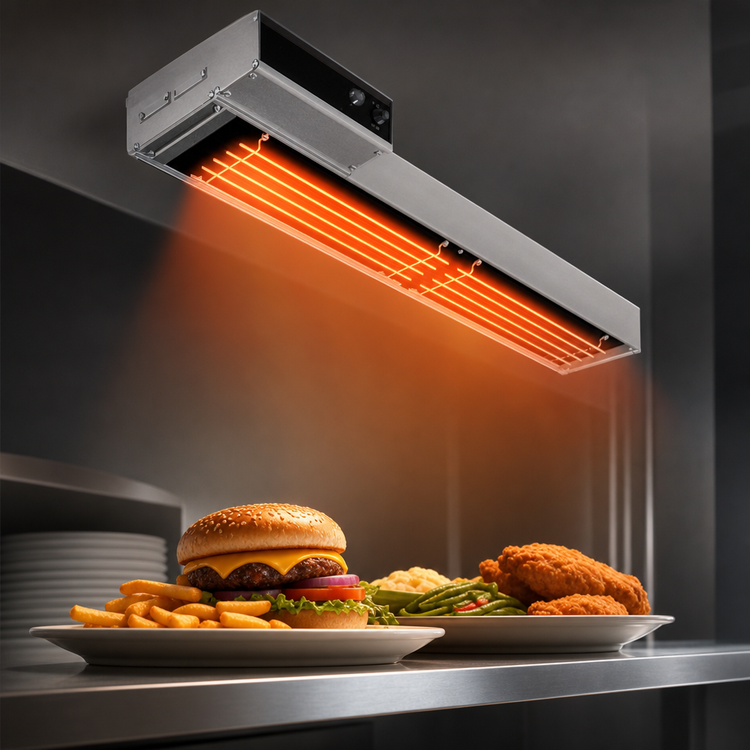 Product image #3 for Hatco Glo-Ray High Watt Infra-Black Dual Lighted Strip Heater, 18 Inch Wide, 820 Watt, Aluminum, 3 Inch Spacer
