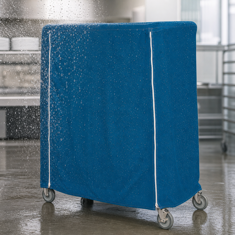 Product image #3 for Metro Mariner Blue Waterproof Cart Cover for 36 x 18 x 54 Inch Queen Mary & Banquet Carts