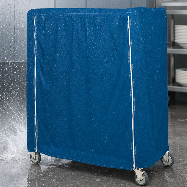 Product image #3 for Metro Waterproof Vinyl-Nylon Banquet Cart Cover, 36 x 24 x 62 Inches, Mariner Blue