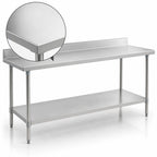 Thumbnail image #3 for Eagle Group Deluxe T30144SEB-BS Stainless Steel Work Table, 144 x 30 Inches, 4-1/2-Inch Backsplash, Adjustable Undershelf