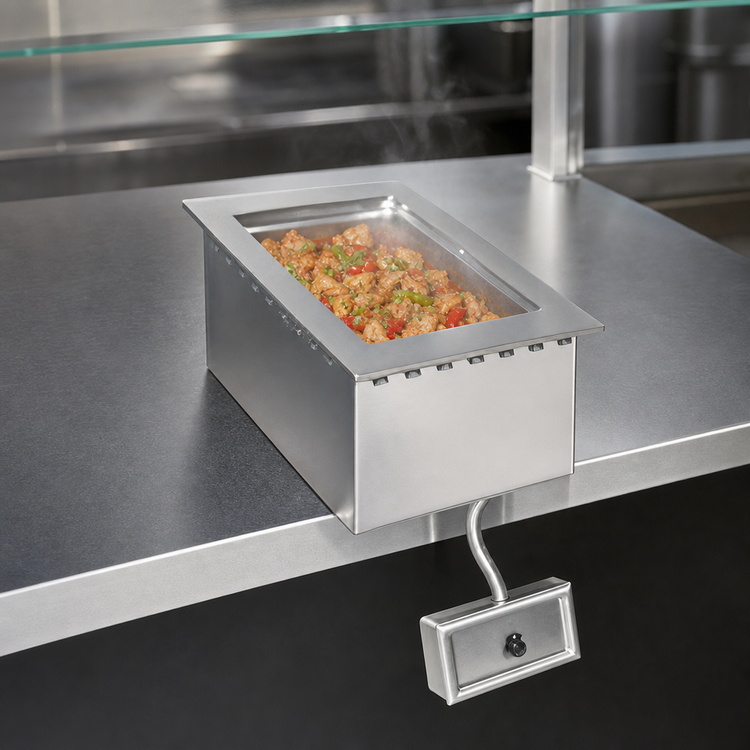 Product image #3 for Eagle Group Single-Well Drop-In Electric Hot Food Well, 1 Full-Size Pan, Wet or Dry, With Drain, 240V