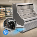 Thumbnail image #3 for Howard-McCray 35E Series SC-OS35E-6C-LED 75-Inch White Curved-End 2-Tier Self-Contained Refrigerated Open Merchandiser
