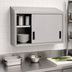 Thumbnail image #3 for Advance Tabco WCS-15-72 Wall-Mounted Enclosed Stainless Steel Storage Cabinet with 2 Sliding Doors and Shelf
