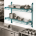Thumbnail image #3 for Quantum Cantilever Double-Shelf Wall-Mount Wire Shelving Kit with 34-Inch Posts, 48 x 24 Inches, Green Epoxy Antimicrobial
