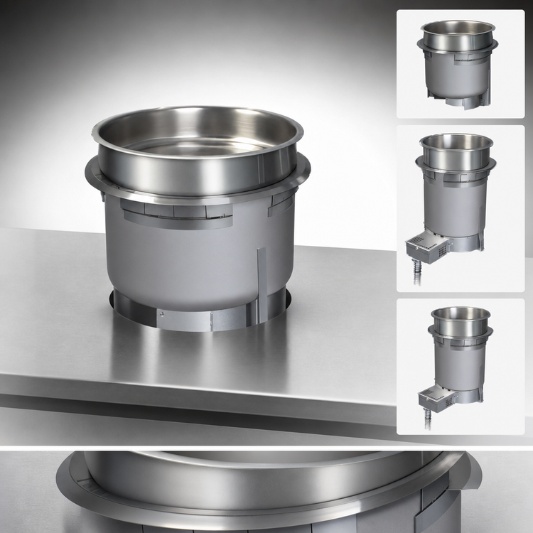 Product image #3 for Hatco 11 Quart Round Drop-In Heated Well with Drain, Infinite Switch Control, Non-Insulated