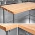 Thumbnail image #3 for John Boos HNB16 72 Inch x 36 Inch Wood Top Work Table with 1-3/4 Inch Thick Northern Hard Rock Maple Top and Galvanized Base