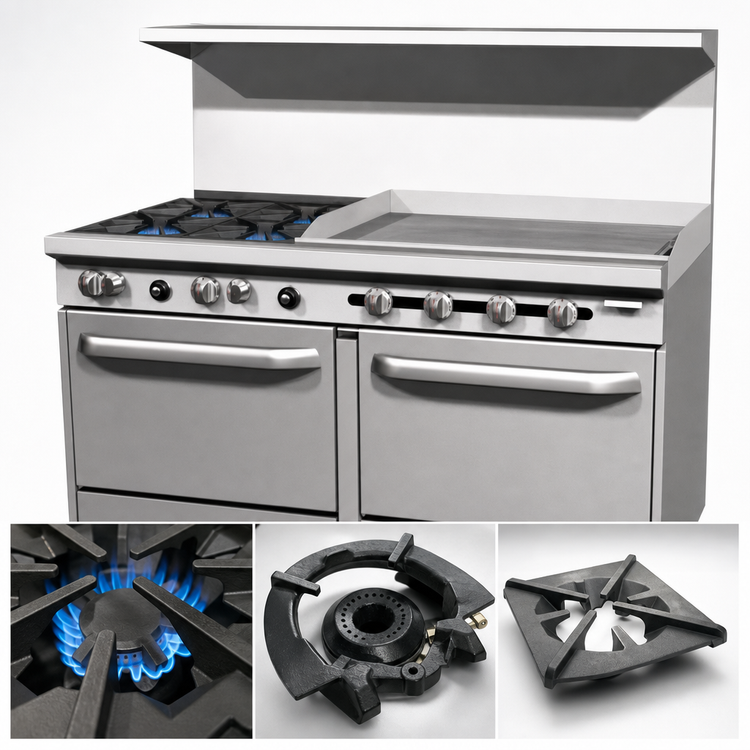 Product image #3 for Southbend S-Series 60-Inch Gas Restaurant Range with 4 Open Burners, 36-Inch Thermostatic Griddle and 2 Convection Ovens