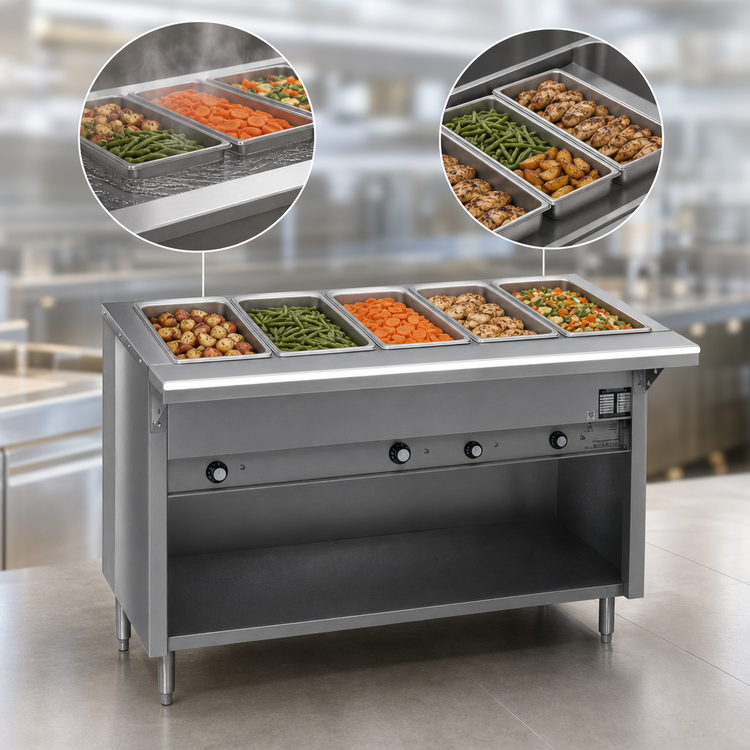 Product image #3 for Spec-Master HT5CB-208-3 5-Well Electric Hot Food Table, 79" Wide