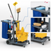 Thumbnail image #3 for Carlisle Short Platform Janitorial Cart with 3 Shelves and 25-Gallon Bag, Gray