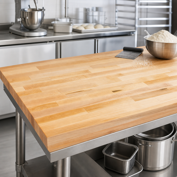 Product image #3 for John Boos Edge Grain Maple Work Table Top, 132 x 36 x 1-1/2 Inches