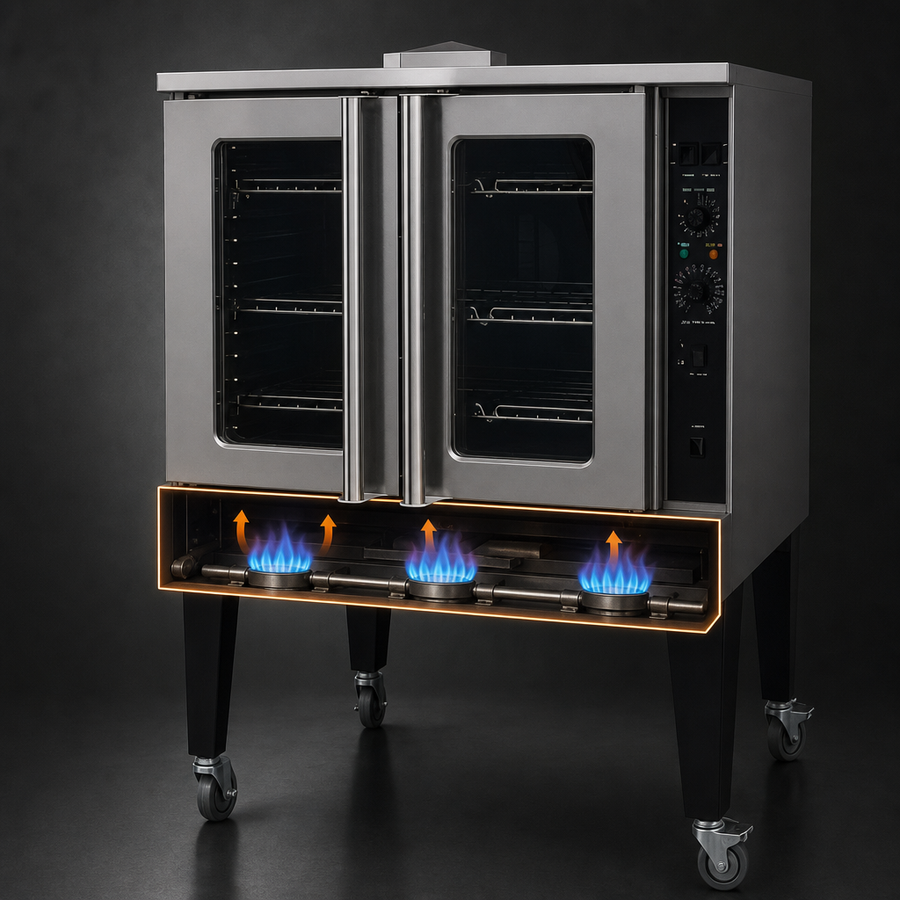 Three Direct-Fired Gas Burners