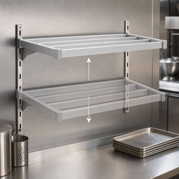 Product image #4 for New Age Heavy-Duty Adjustable Wall-Mounted Shelf, 24 x 36 Inch, Aluminum