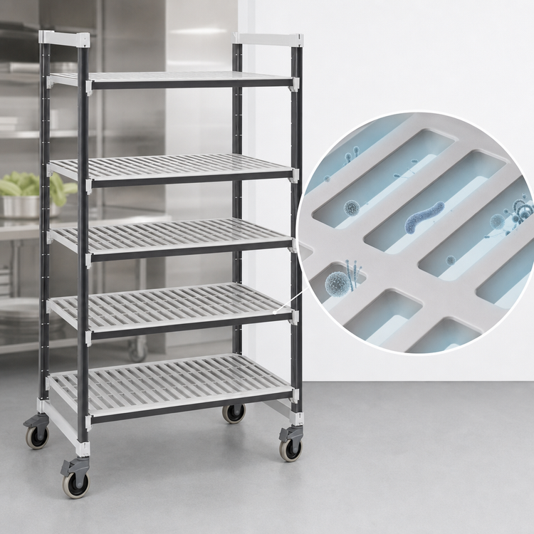 Product image #3 for Cambro Camshelving Elements XTRA 18" x 60" 5-Tier Vented Mobile Starter Unit