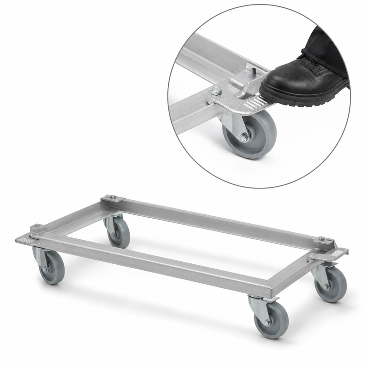 Product image #3 for Metro 8-Inch Polyurethane Brake Lock/Swivel Lock Combination Caster Set for 24-Inch Deep Dolly