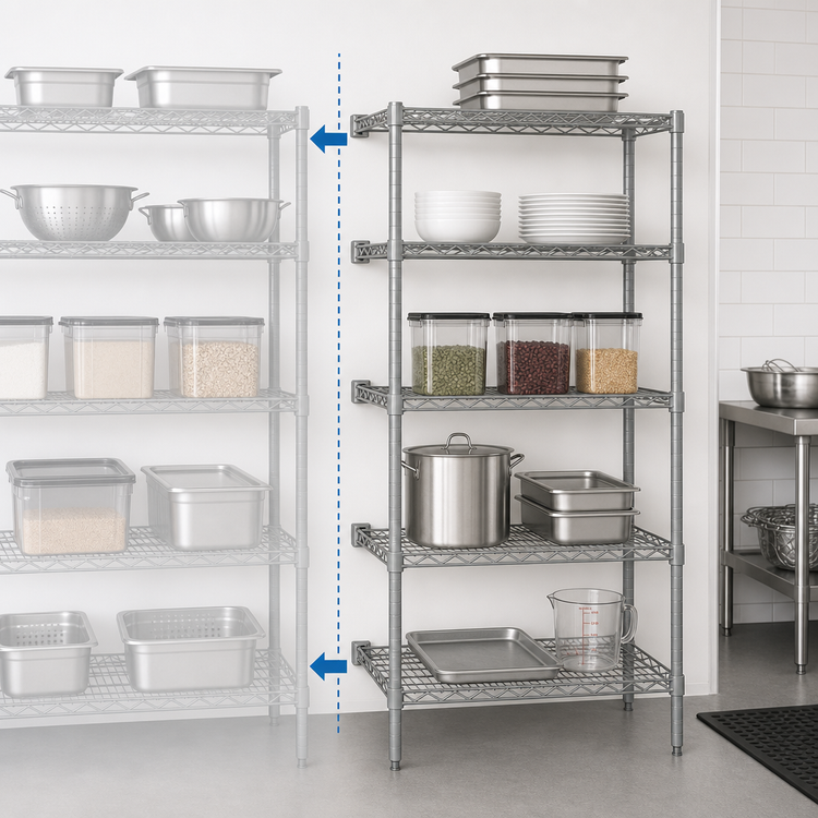 Product image #3 for Eagle Valu-Master 5-Tier Wire Add-On Shelving Unit, 24"W x 21"D x 74"H, Pewter Gray Epoxy Finish