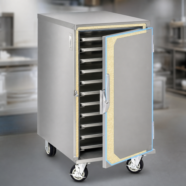 Product image #3 for Insulated Non-Heated Enclosed Transport Cabinet, Intermediate Height, Single Door, 11-Slide Capacity