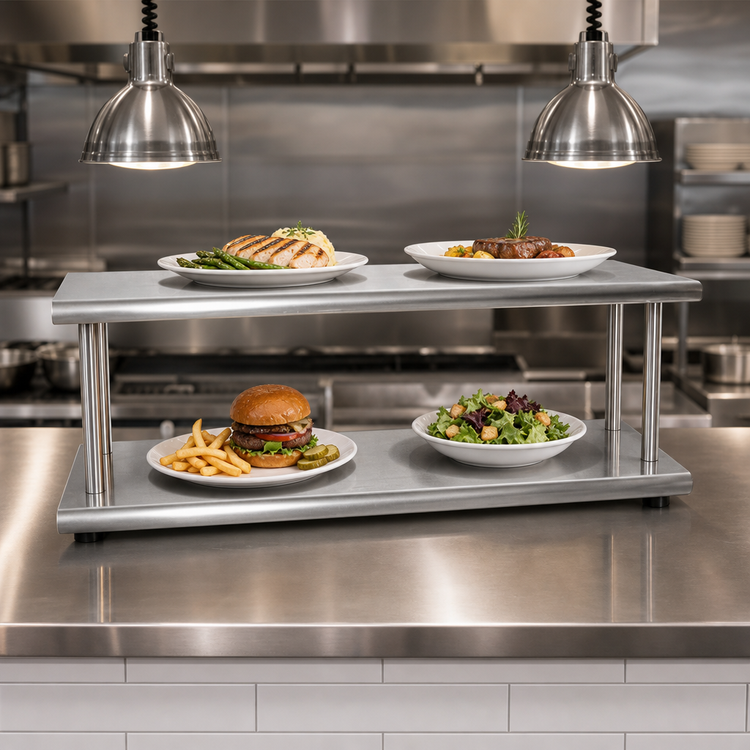 Product image #3 for BK Resources Double Tier Pass-Through Shelf, 60W x 24D, Stainless Steel