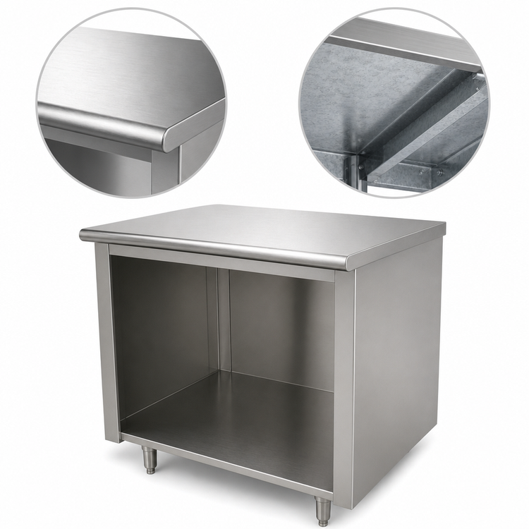 Product image #3 for Advance Tabco Special Value Economy 48-Inch x 24-Inch Stainless Steel Flat Top Open Base Work Table