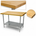 Thumbnail image #3 for Advance Tabco Maple Top Work Table with Stainless Steel Base and Adjustable Undershelf, 48 x 24 Inches