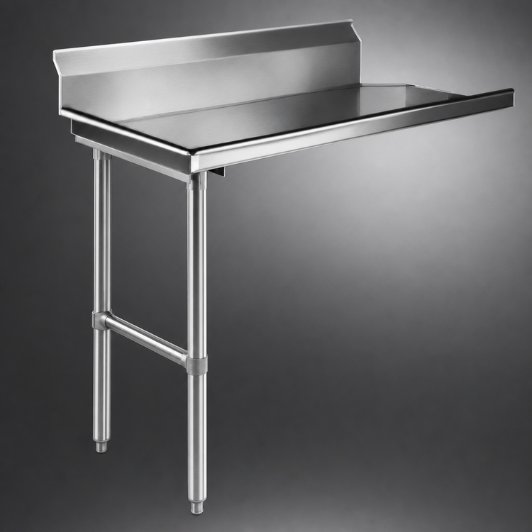 Product image #3 for 26-Inch Straight Stainless Steel Clean Dish Table with 8-Inch Backsplash, Right-to-Left Operation